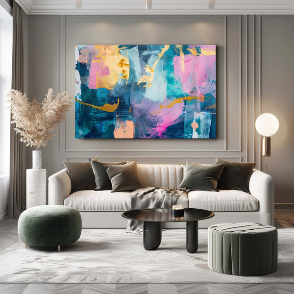 Océan Pastel Tableau Abstrait | TableauDecoModerne®