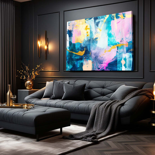 Océan Pastel Tableau Abstrait | TableauDecoModerne®