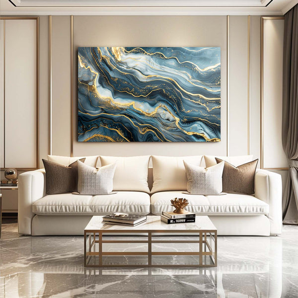 Ondes Dorées Tableau Abstrait | TableauDecoModerne®