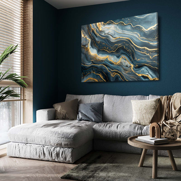 Ondes Dorées Tableau Abstrait | TableauDecoModerne®