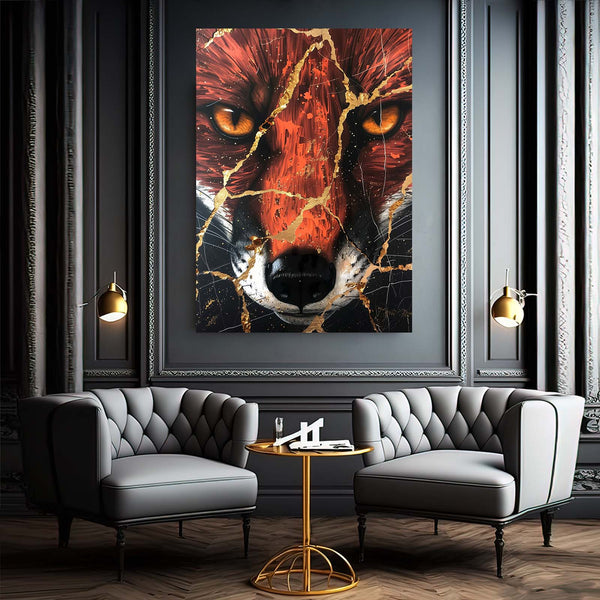 Regards Dorés Tableau Renard | TableauDecoModerne®