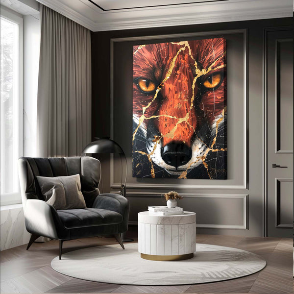 Regards Dorés Tableau Renard | TableauDecoModerne®