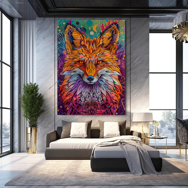 Renard Psychédélique Tableau Renard | TableauDecoModerne®