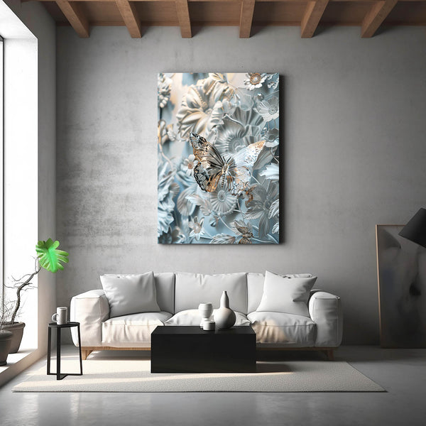 Tableau 3D Papillon Argenté | TableauDecoModerne®