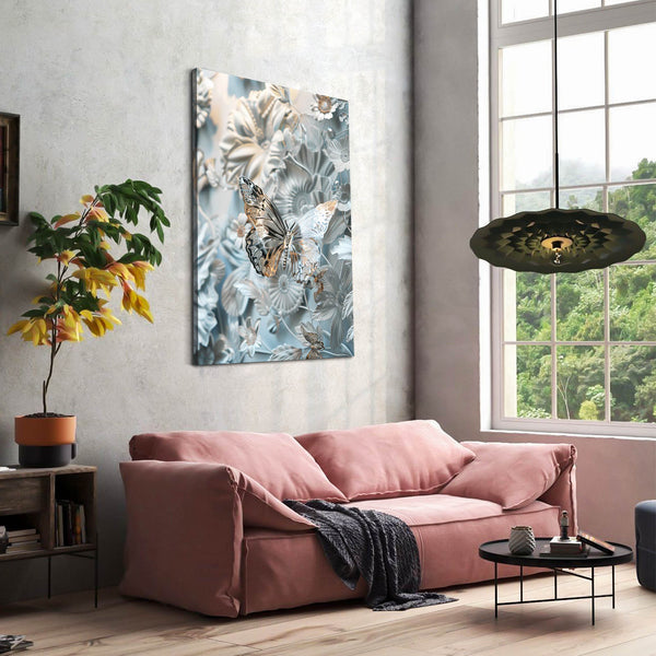 Tableau 3D Papillon Argenté | TableauDecoModerne®