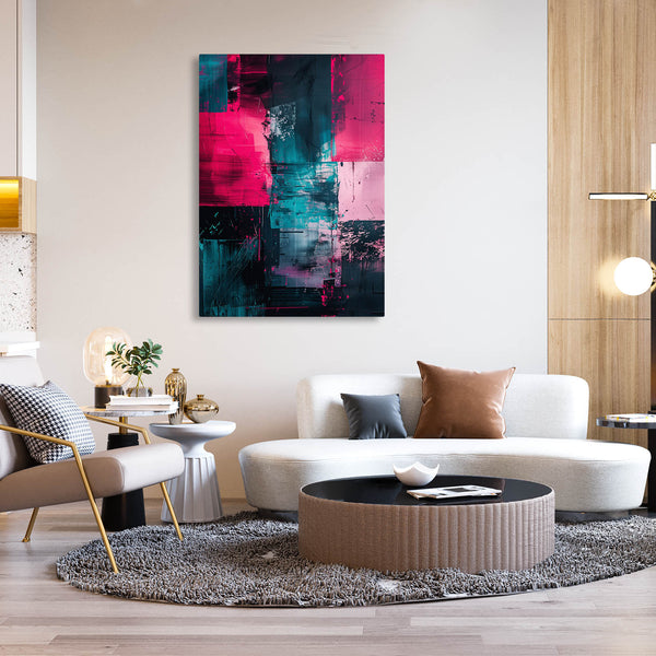 Tableau Abstrait Carrés Chromatiques | TableauDecoModerne®