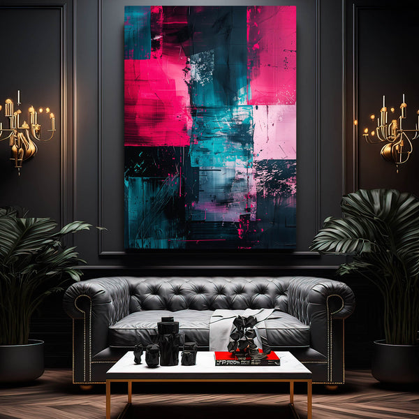 Tableau Abstrait Carrés Chromatiques | TableauDecoModerne®