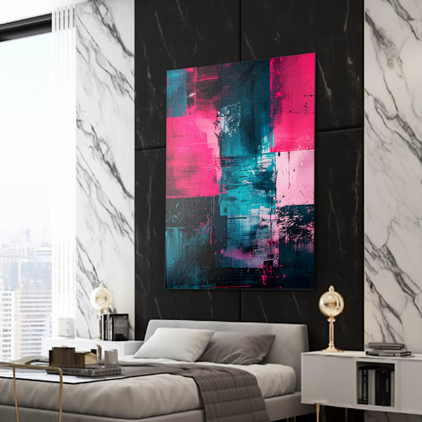 Tableau Abstrait Carrés Chromatiques | TableauDecoModerne®