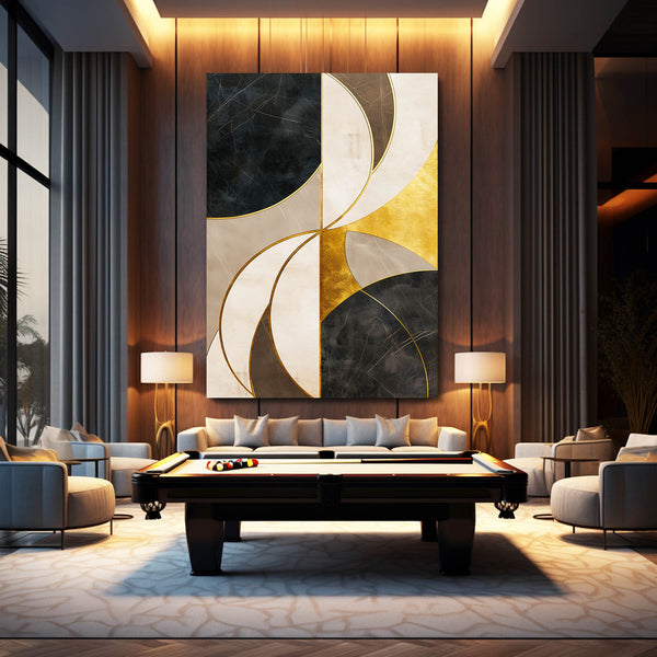 Tableau Abstrait Courbes Dorées | TableauDecoModerne®