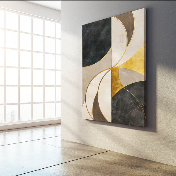 Tableau Abstrait Courbes Dorées | TableauDecoModerne®