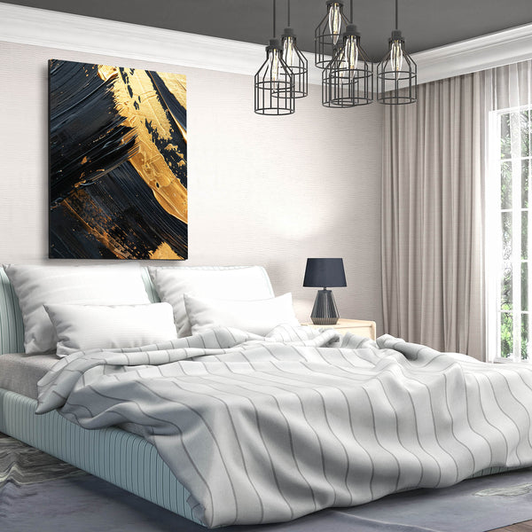 Tableau Abstrait Doré Noir | TableauDecoModerne®