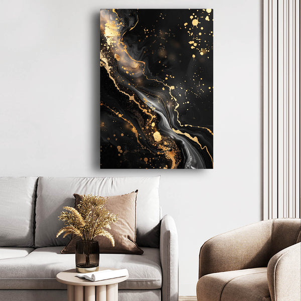 Tableau Abstrait Éclats Dorés | TableauDecoModerne®