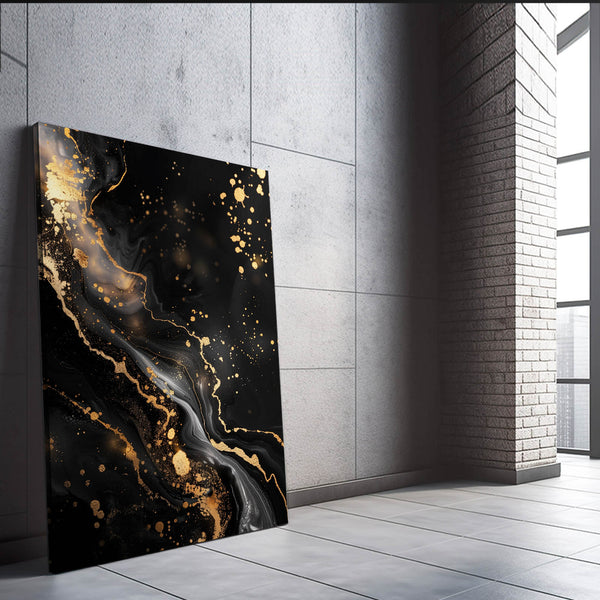 Tableau Abstrait Éclats Dorés | TableauDecoModerne®