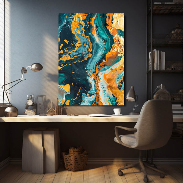 Tableau Abstrait Écume Dorée | TableauDecoModerne®