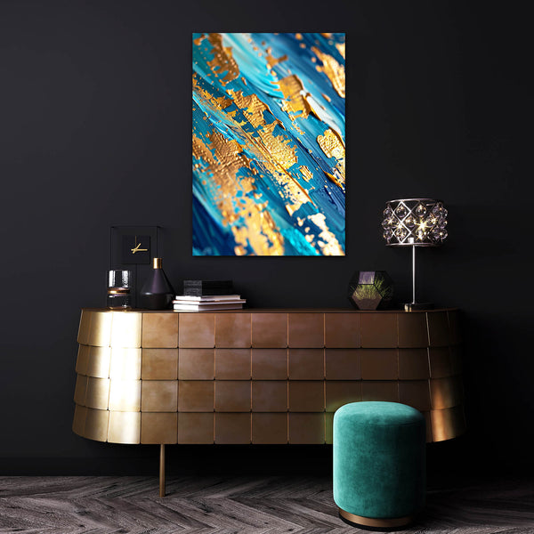 Tableau Abstrait Or Bleu | TableauDecoModerne®