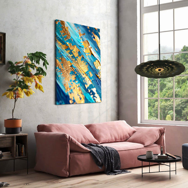 Tableau Abstrait Or Bleu | TableauDecoModerne®