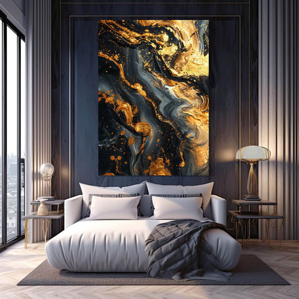 Tableau Abstrait Or Noir | TableauDecoModerne®