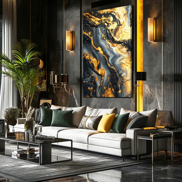 Tableau Abstrait Or Noir | TableauDecoModerne®