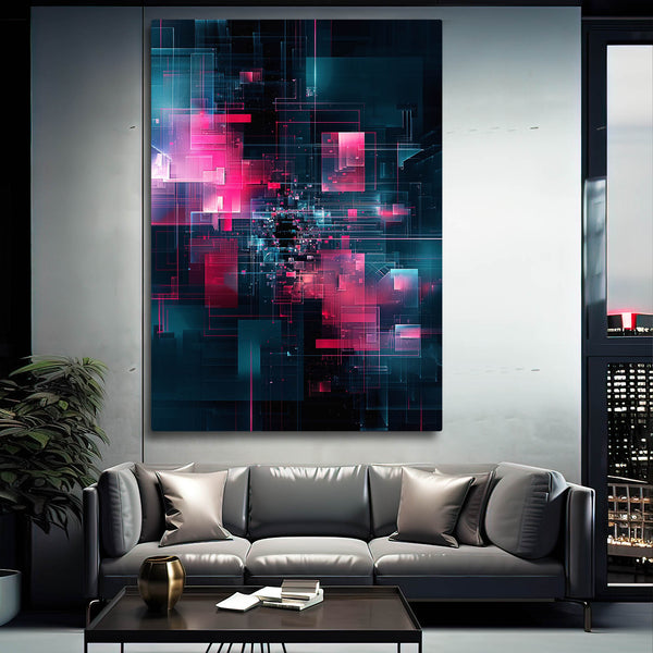 Tableau Abstrait Réseau Lumineux | TableauDecoModerne®