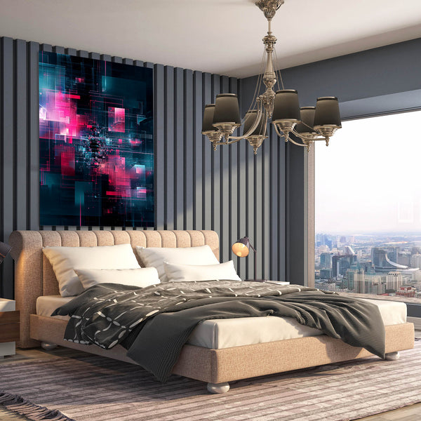 Tableau Abstrait Réseau Lumineux | TableauDecoModerne®