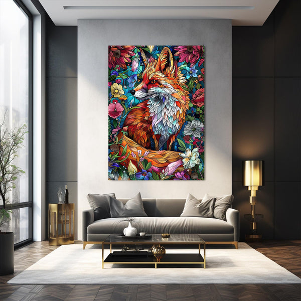 Tableau Renard Fleur | TableauDecoModerne®