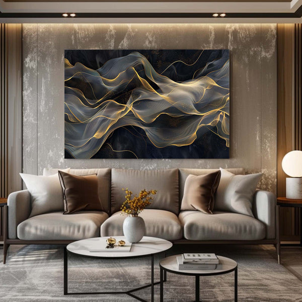 Voiles Dorées Tableau Abstrait | TableauDecoModerne®