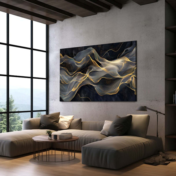 Voiles Dorées Tableau Abstrait | TableauDecoModerne®
