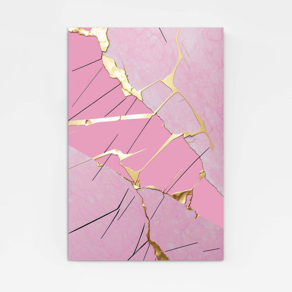 Tableau Abstrait Rose et Gris | TableauDecoModerne®