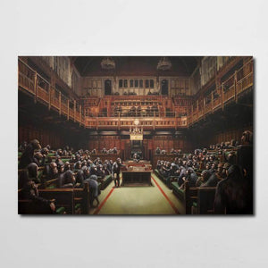 Tableau Street Art Banksy Parlement | TableauDecoModerne®