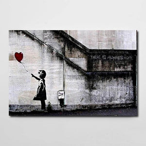 Tableau Street Art Banksy Petite Fille | TableauDecoModerne®