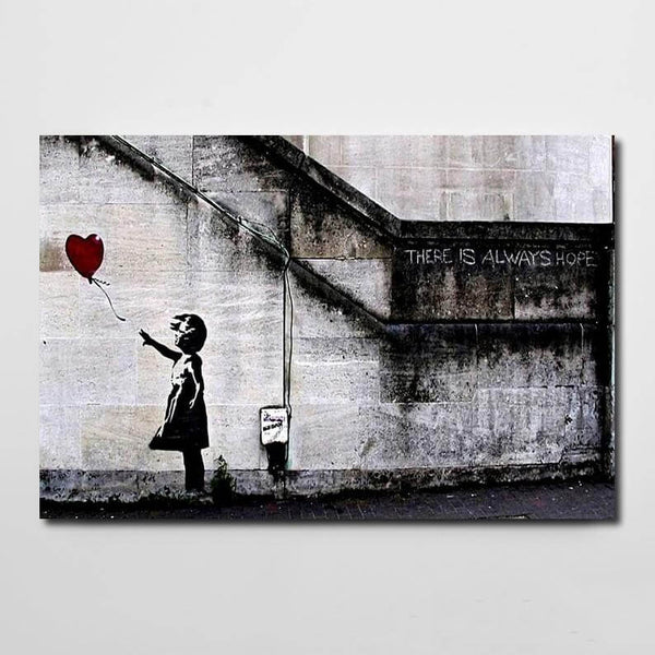 Tableau Street Art Banksy Petite Fille | TableauDecoModerne®
