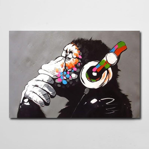 Tableau Street Art Banksy DJ Singe | TableauDecoModerne®