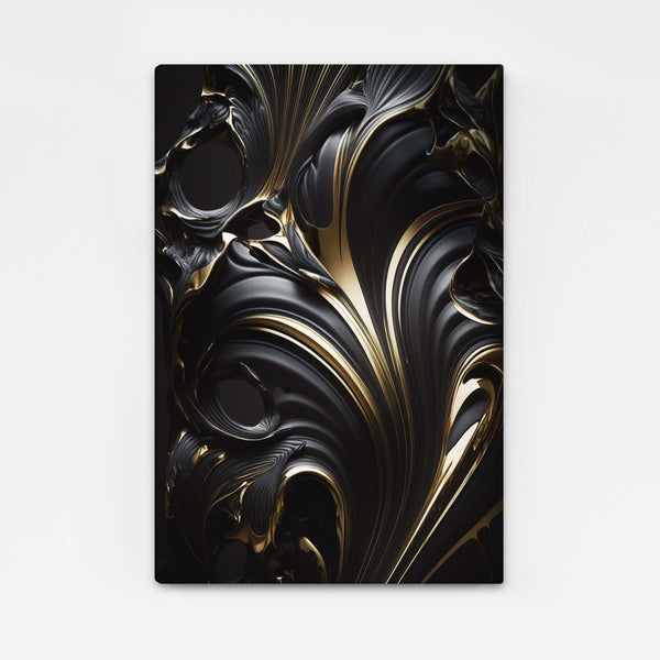 Tableau Abstrait Design Noir et Doré | TableauDecoModerne®
