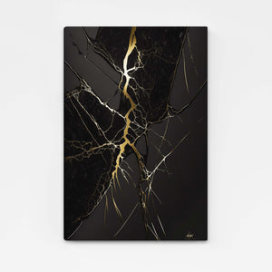 Tableau Abstrait Design Noir et Or | TableauDecoModerne®