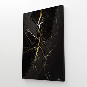 Tableau Abstrait Design Noir et Or | TableauDecoModerne®