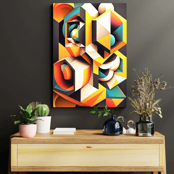 Tableau Abstrait Moderne Géométrique Coloré | TableauDecoModerne®