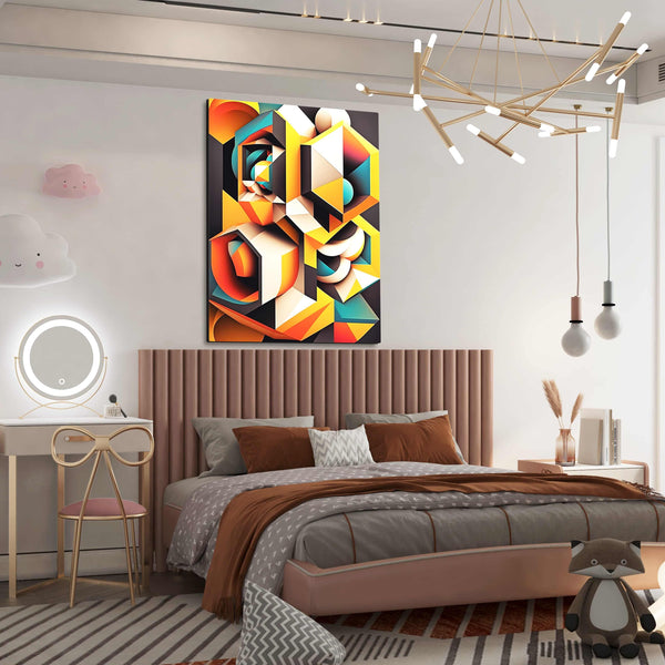 Tableau Abstrait Moderne Géométrique Coloré | TableauDecoModerne®