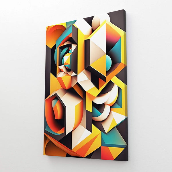 Tableau Abstrait Moderne Géométrique Coloré | TableauDecoModerne®