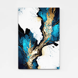 Tableau Abstrait Or et Bleu | TableauDecoModerne®