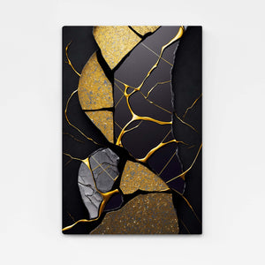 Tableau Abstrait Or et Noir | TableauDecoModerne®