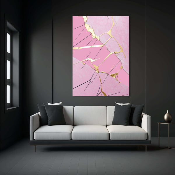 Tableau Abstrait Rose et Gris | TableauDecoModerne®