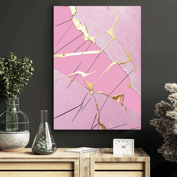 Tableau Abstrait Rose et Gris | TableauDecoModerne®
