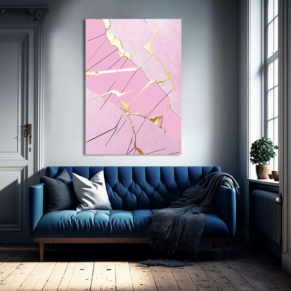 Tableau Abstrait Rose et Gris | TableauDecoModerne®