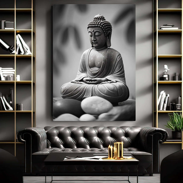 Tableau Bouddha Noir et Blanc | TableauDecoModerne®