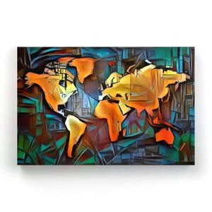 Tableau Carte du Monde Coloré | TableauDecoModerne®