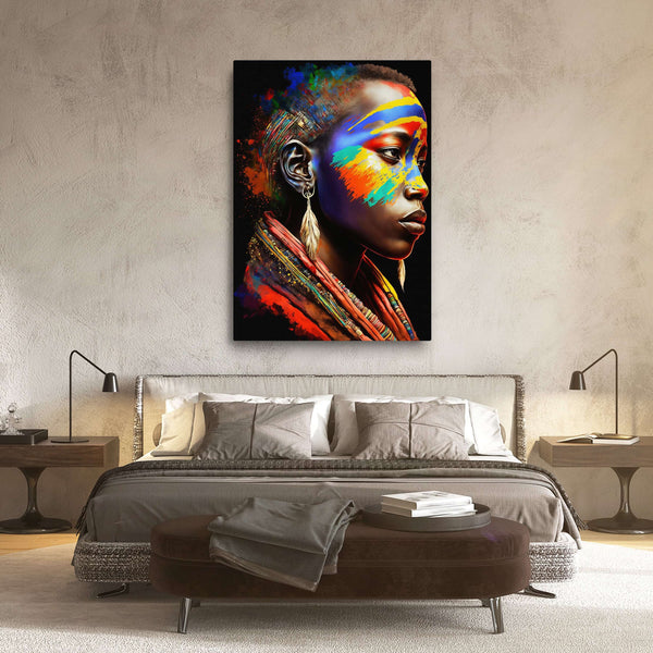 Tableau Coloré Femme Africaine | TableauDecoModerne®