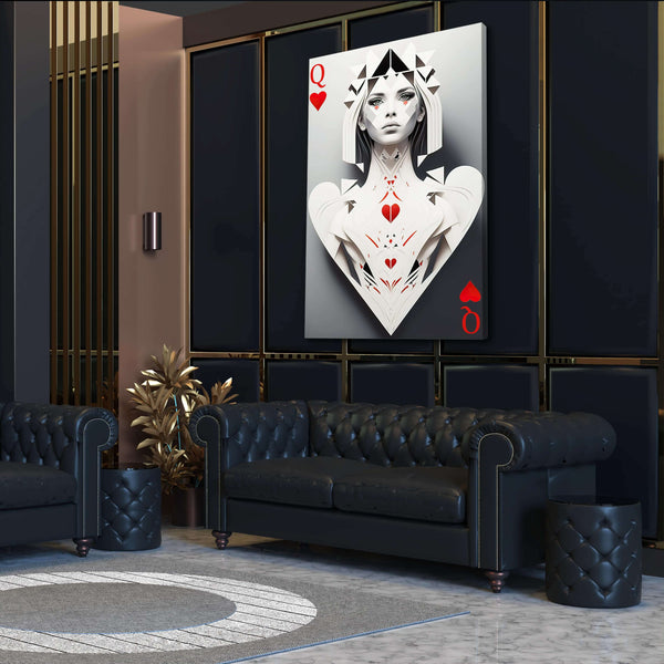 Tableau Dame de Coeur Grise | TableauDecoModerne®