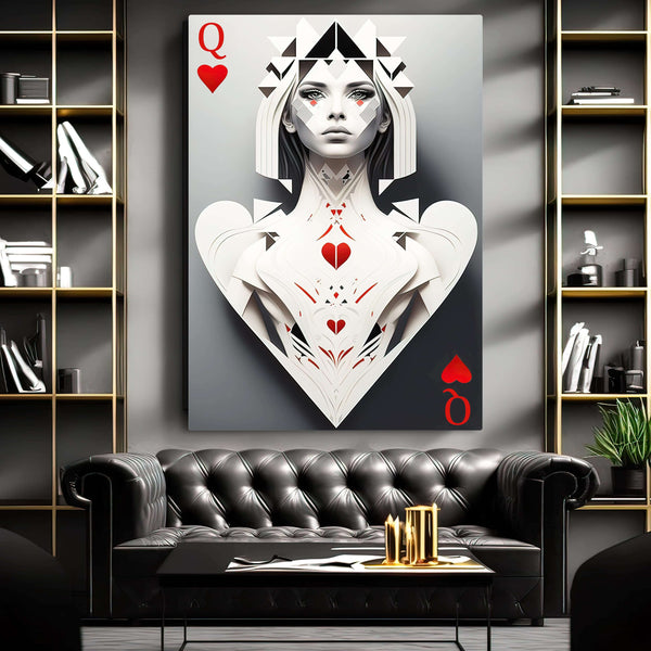 Tableau Dame de Coeur Grise | TableauDecoModerne®