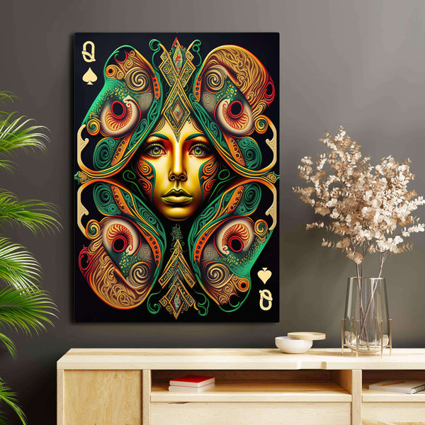 Tableau Dame de Pique Verte | TableauDecoModerne®