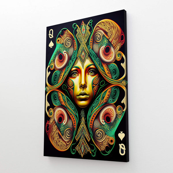 Tableau Dame de Pique Verte | TableauDecoModerne®
